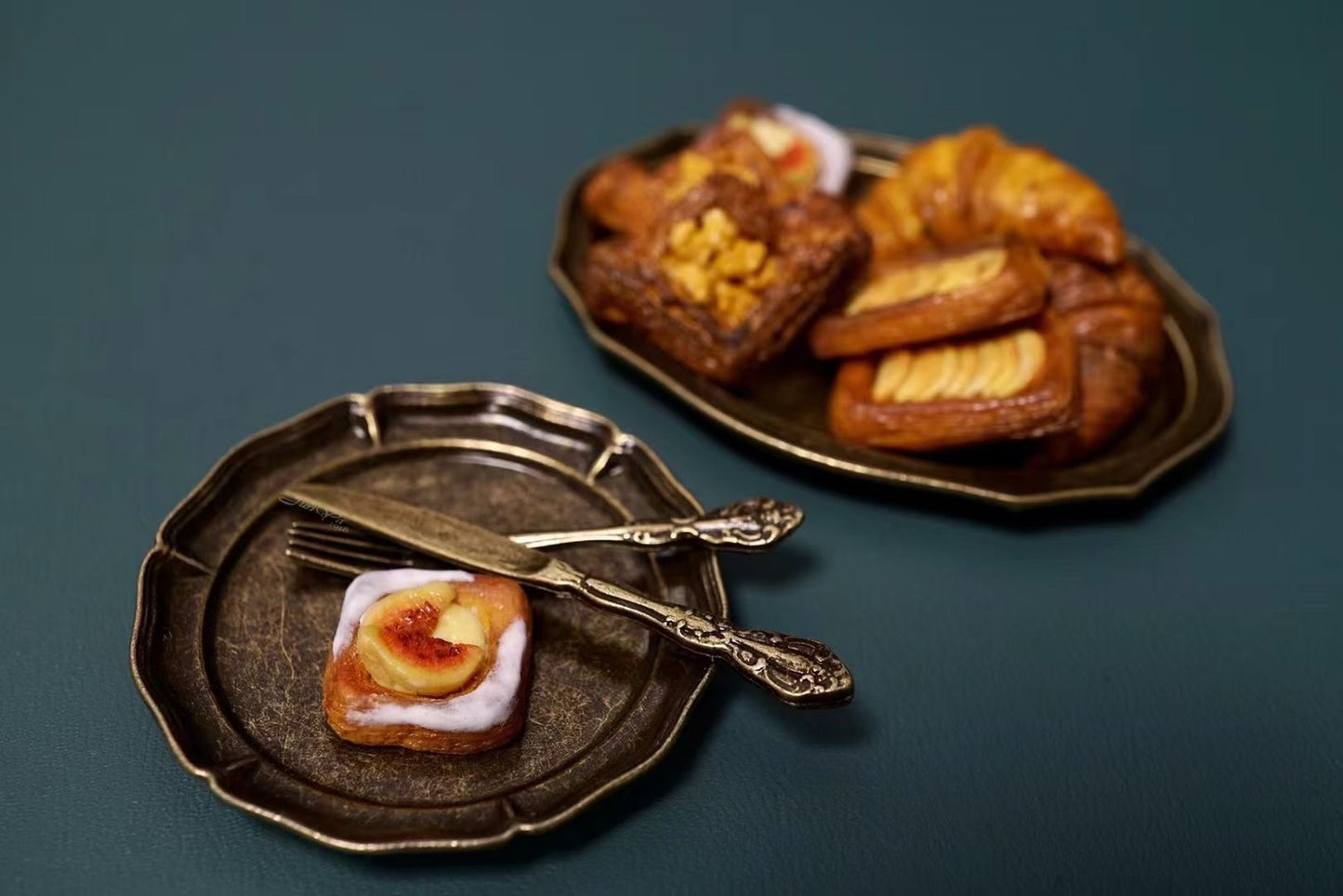 Antique-Style Brass Metal Tableware Set