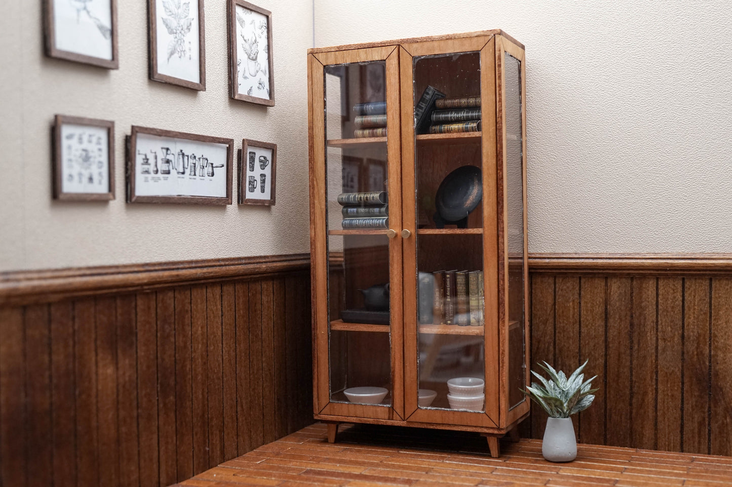 Multifunctional Bookshelf and Dish Cupboard