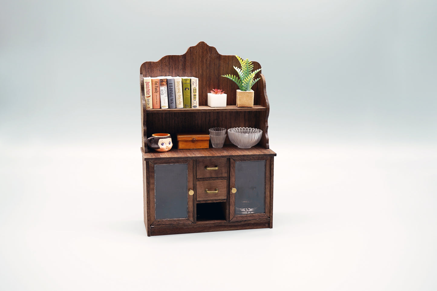 Antique French Writing Desk with Bookshelf