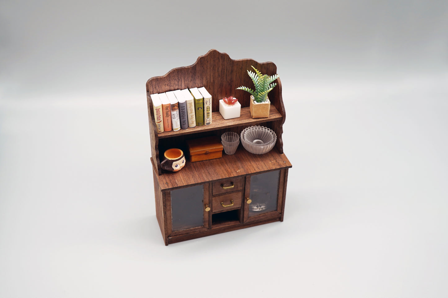 Antique French Writing Desk with Bookshelf