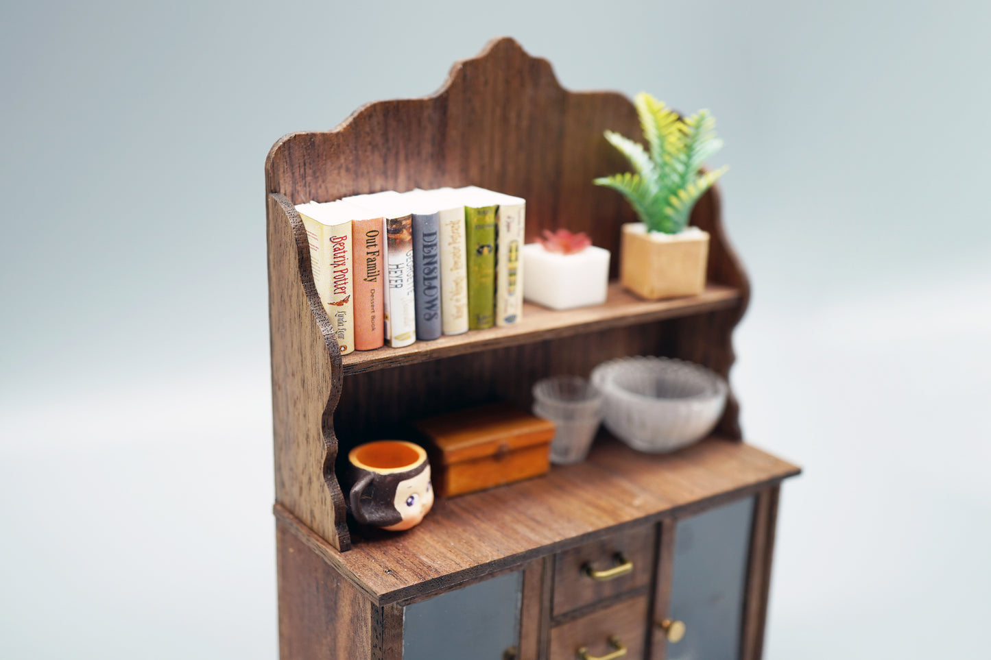 Antique French Writing Desk with Bookshelf