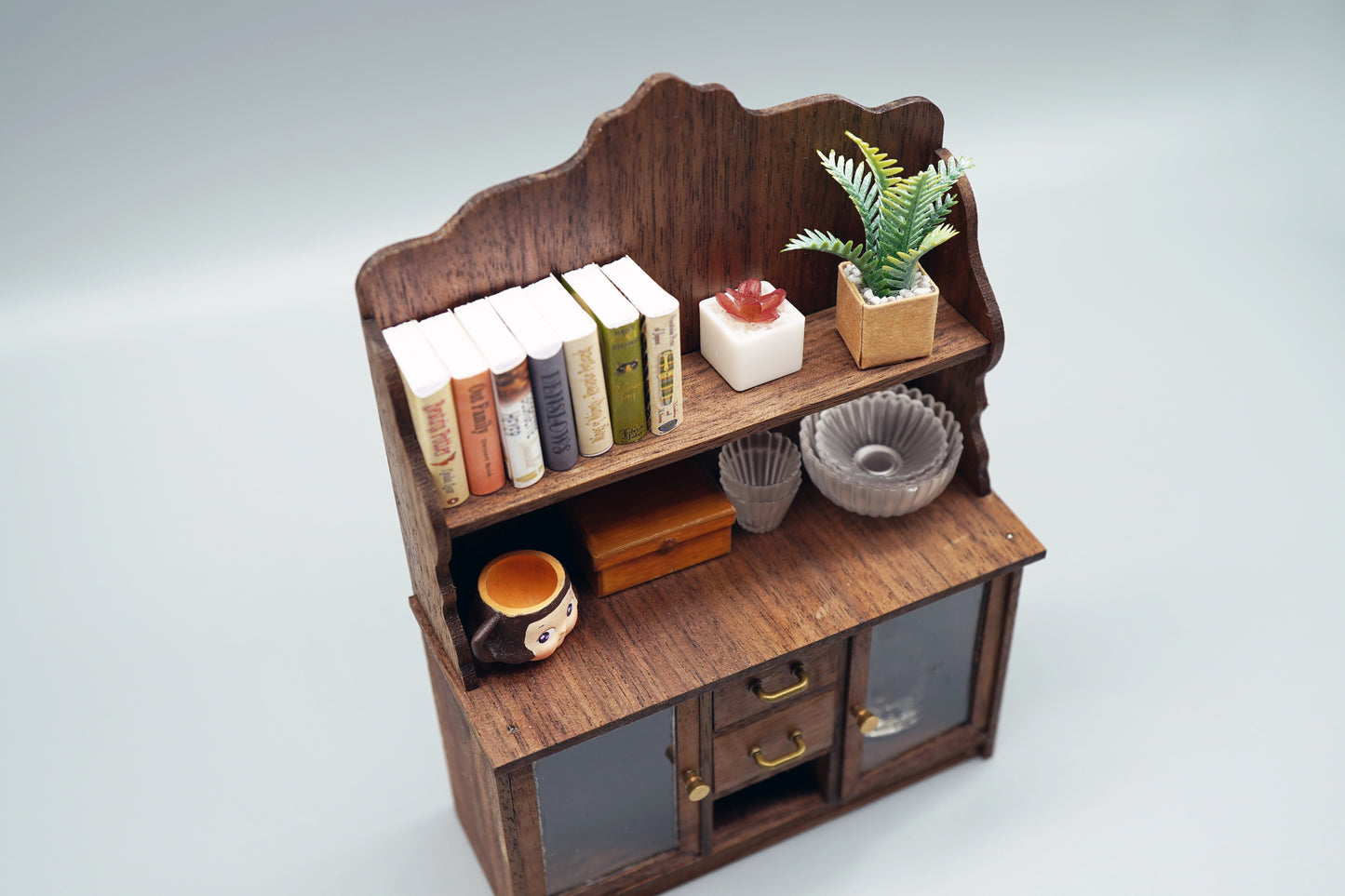Antique French Writing Desk with Bookshelf