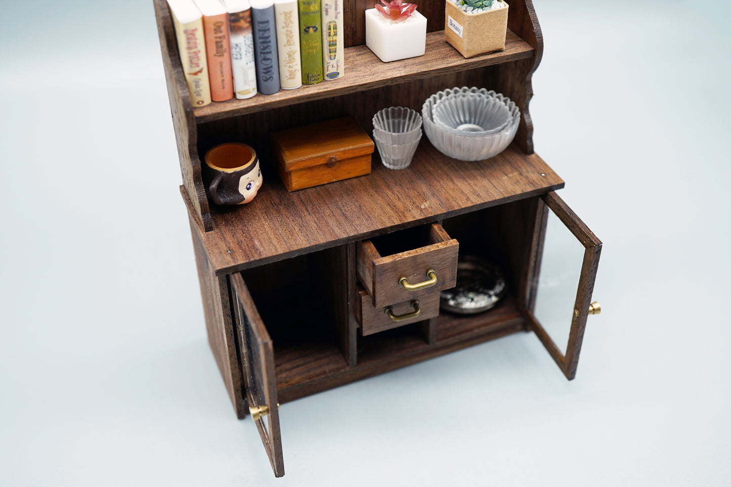 Antique French Writing Desk with Bookshelf