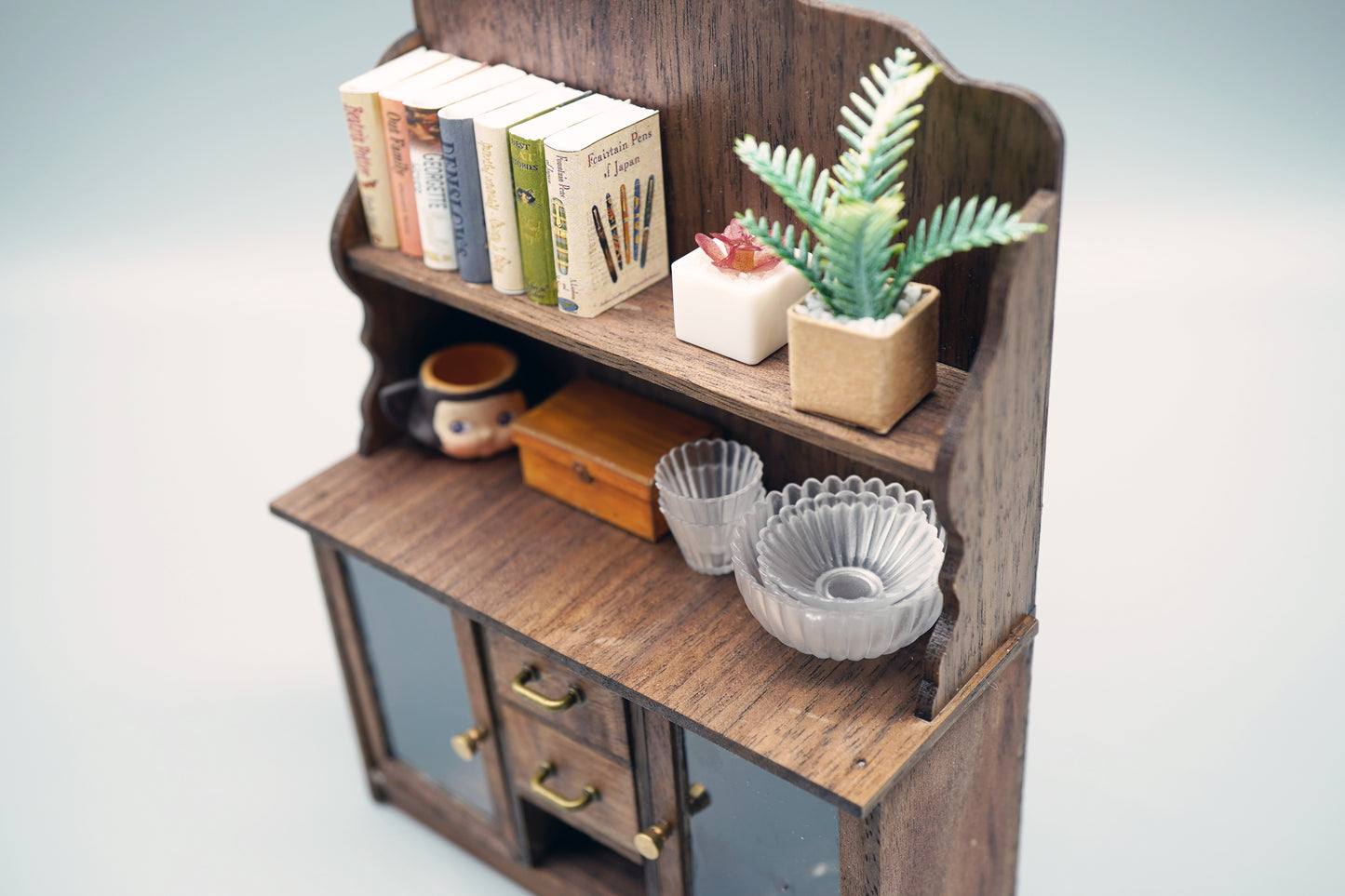 Antique French Writing Desk with Bookshelf