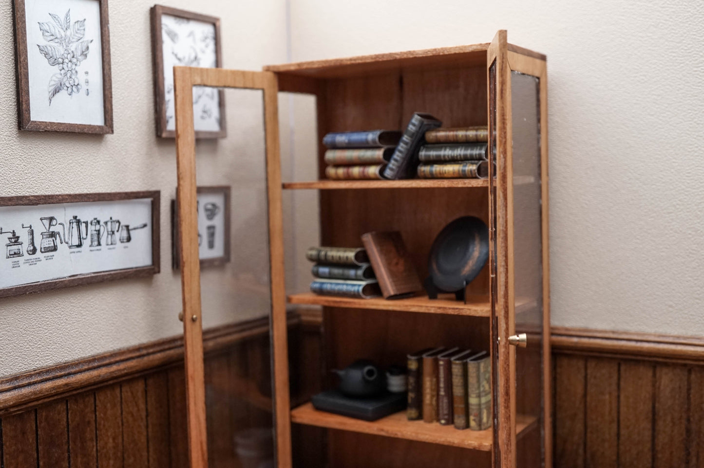 Multifunctional Bookshelf and Dish Cupboard
