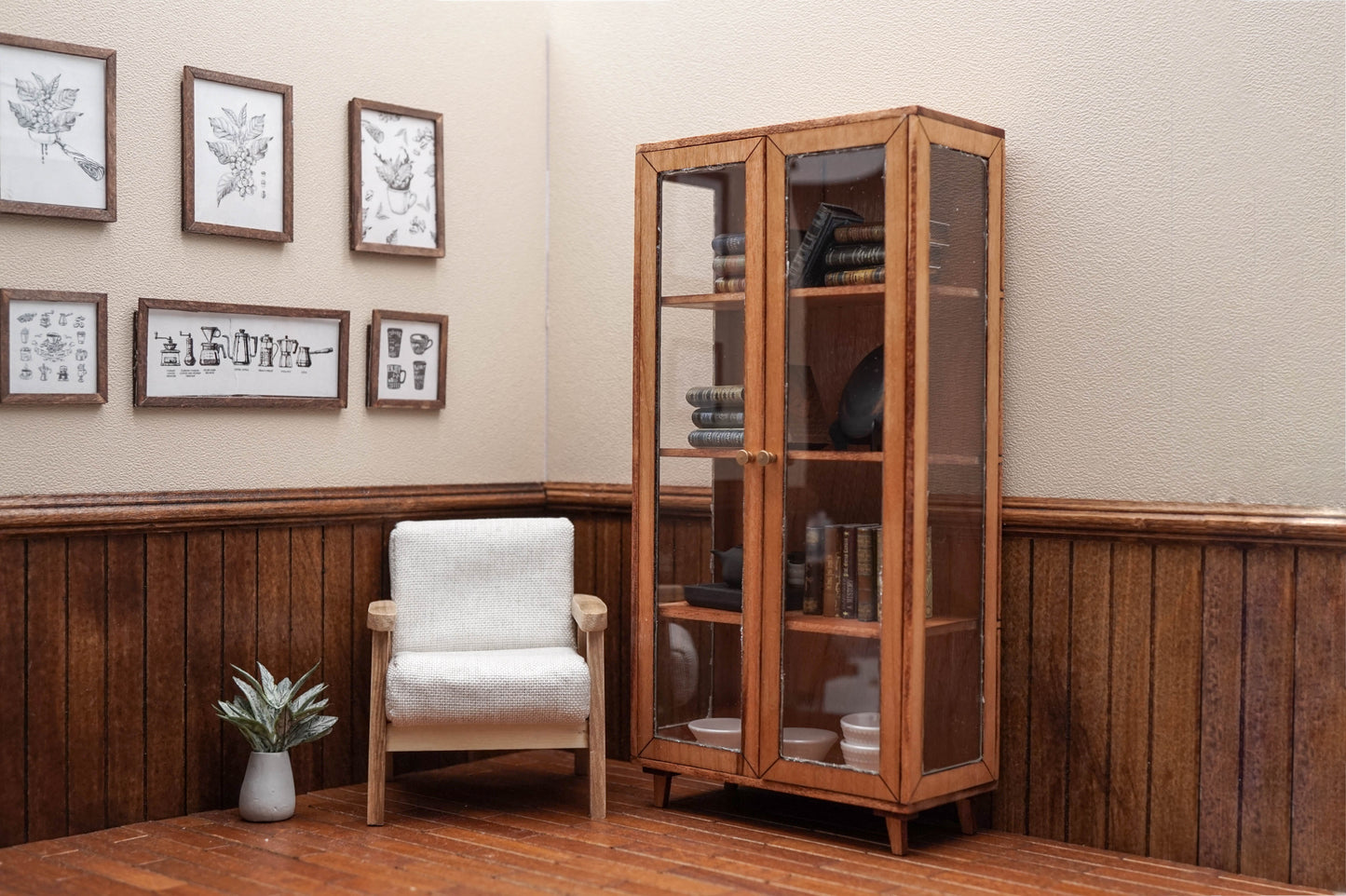 Multifunctional Bookshelf and Dish Cupboard
