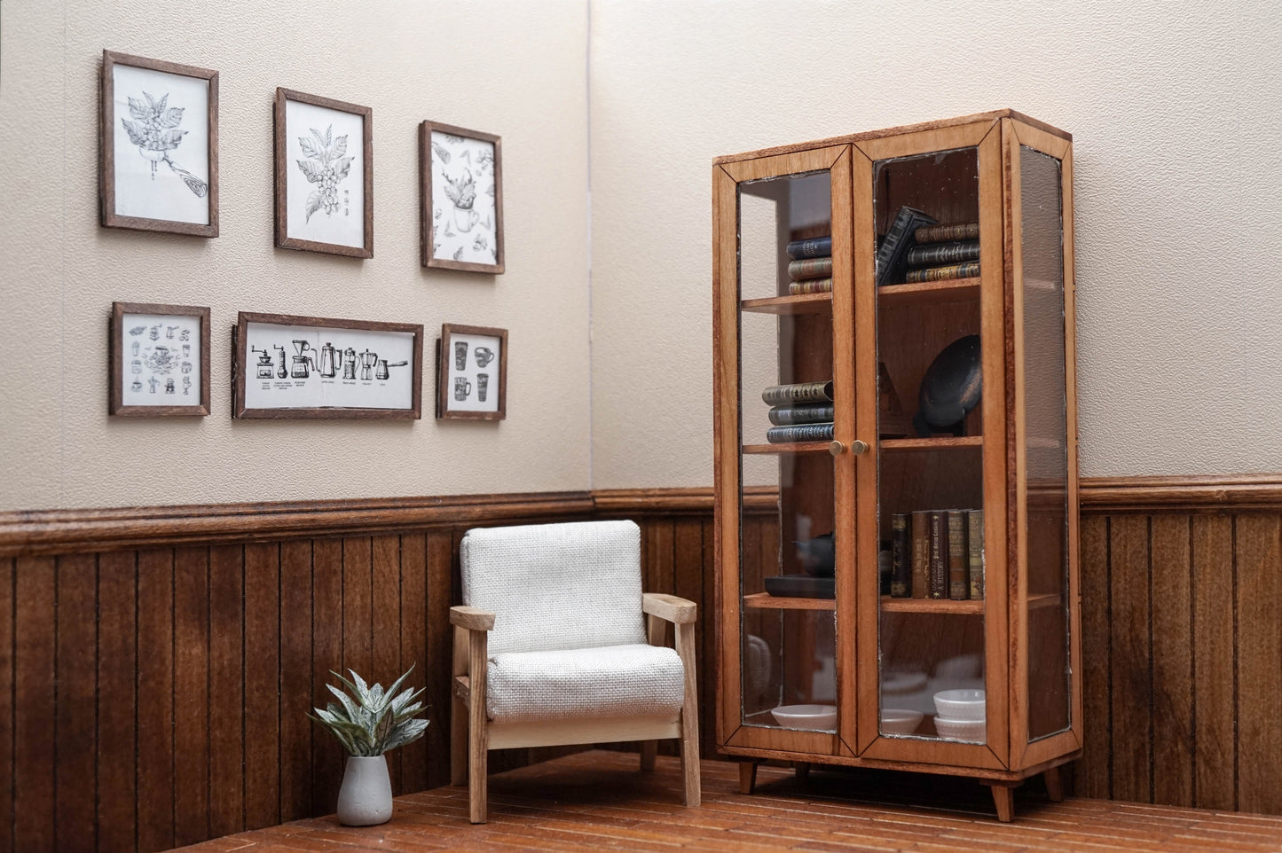 Multifunctional Bookshelf and Dish Cupboard