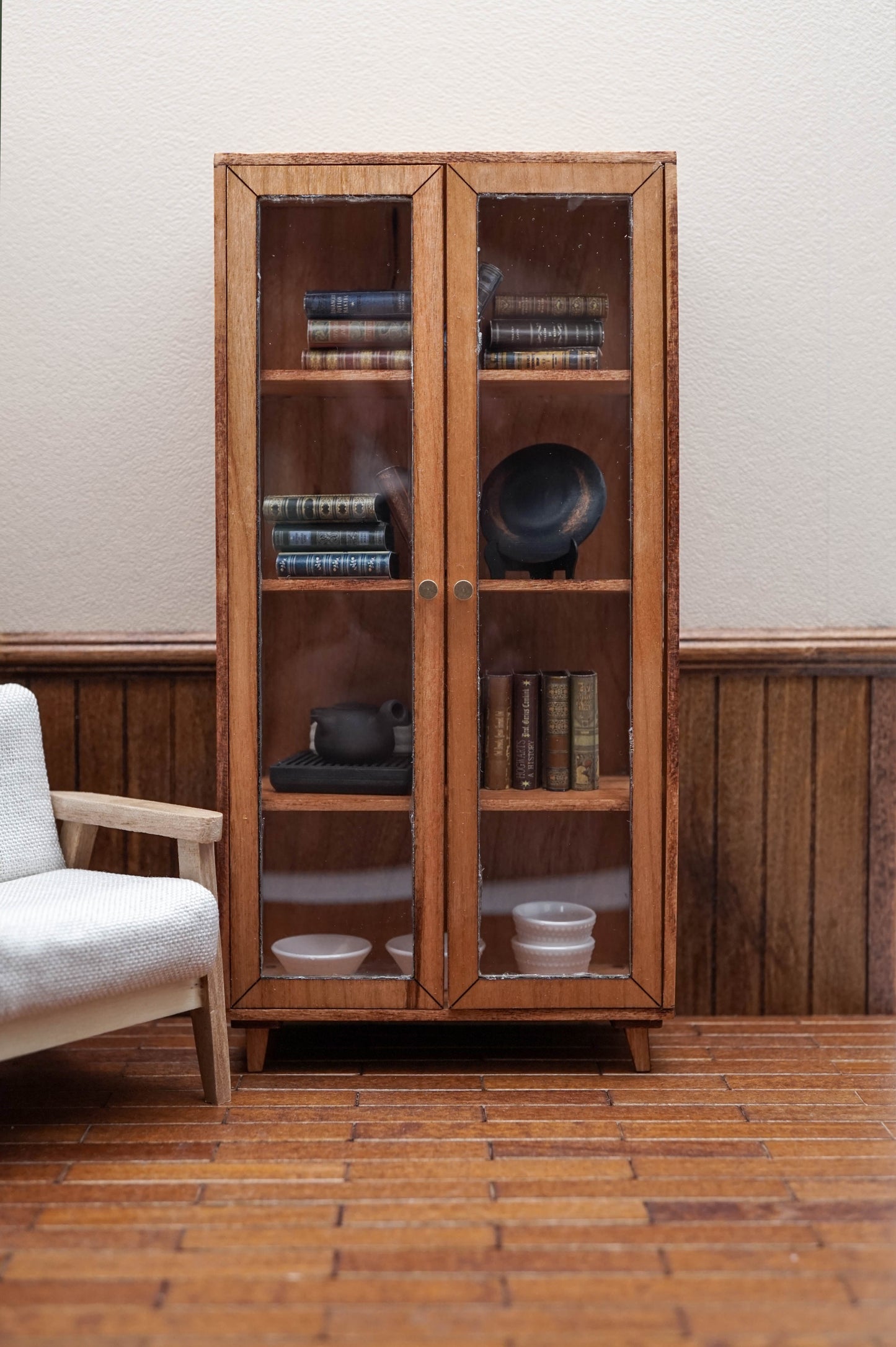 Multifunctional Bookshelf and Dish Cupboard
