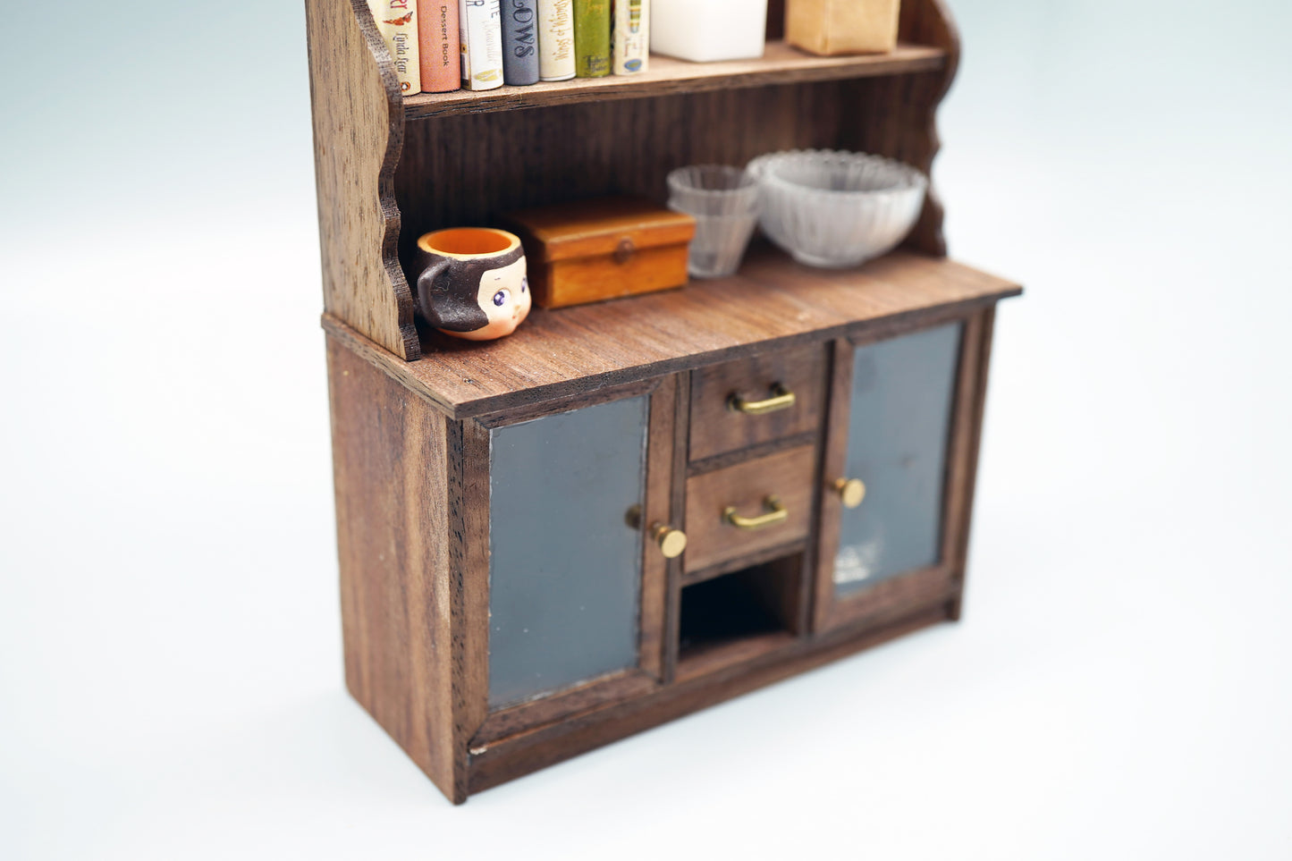 Antique French Writing Desk with Bookshelf