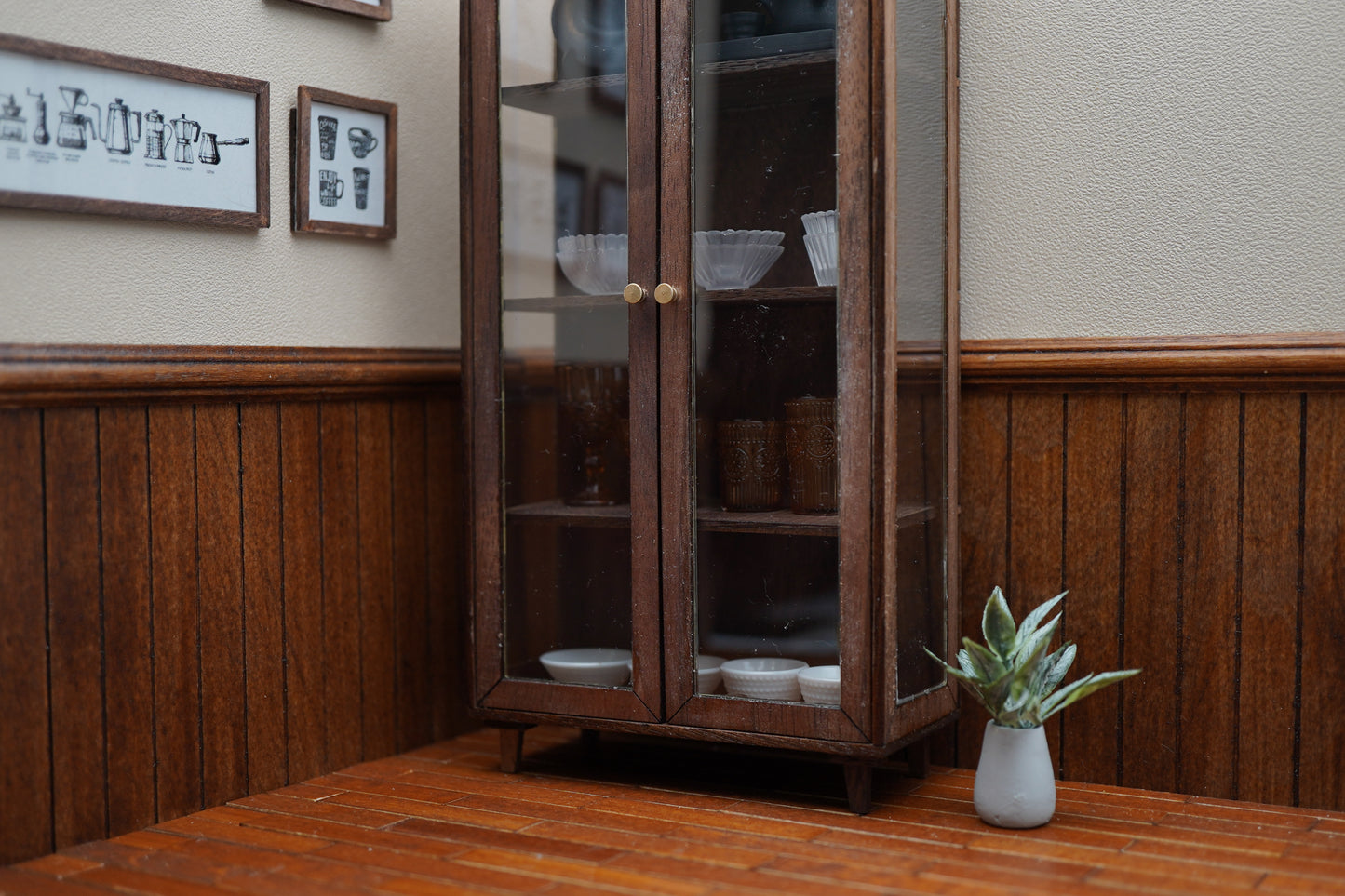 Multifunctional Bookshelf and Dish Cupboard